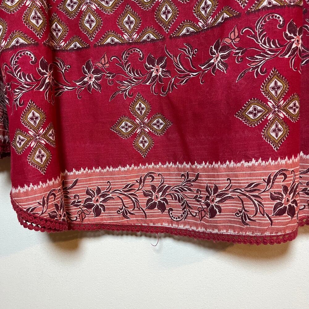 Denim & Supply‎ Ralph Lauren Boho Peasant Blouse Red Paisley Size Large Cottage - Picture 8 of 8